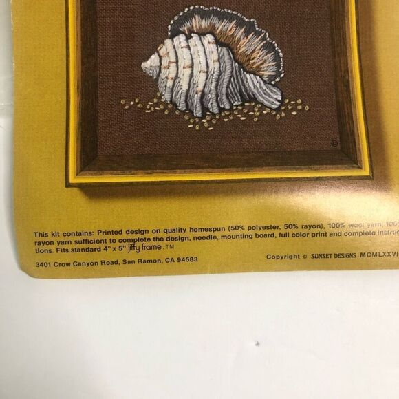1977 jiffy stitchers onion tun shell kit 842 crewel embroidery - Picture 7 of 7